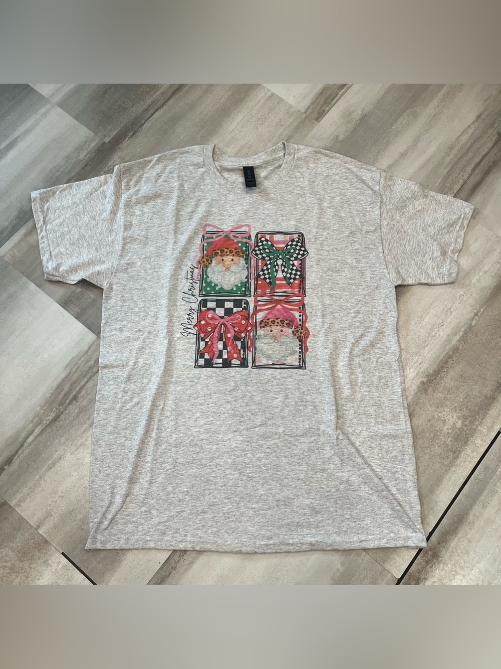 Gray Christmas Tee-Size Large